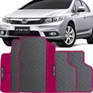 Lindo jogo tapete 4 peças carro automotivo na cor rosa honda civic 2011 a 2015 todos emborracahdo e