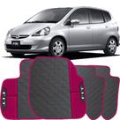 LINDO JOGO TAPETE 4 PEÇAS CARRO AUTOMOTIVO NA COR ROSA Honda Fit 2003 a 2007 TODOS EMBORRACAHDO ECO