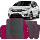 LINDO JOGO TAPETE 4 PEÇAS CARRO AUTOMOTIVO NA COR ROSA Honda Fit 2015 A 2019 TODOS EMBORRACAHDO EC