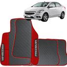 Lindo jogo tapete 4 peças carro automotivo na cor vermelho chevrolet prisma 2016 a 2018 todos embor