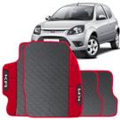 Lindo jogo tapete 4 peças carro automotivo na cor vermelho ford ka 2011 a 2014 todos emborracahdo e