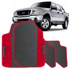 LINDO JOGO TAPETE 4 PEÇAS CARRO AUTOMOTIVO NA COR VERMELHO Ford Ranger 2005 a 2010 CABINE DUPLA TOD
