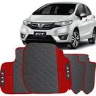 LINDO JOGO TAPETE 4 PEÇAS CARRO AUTOMOTIVO NA COR VERMELHO Honda Fit 2015 A 2019 TODOS EMBORRACAHD