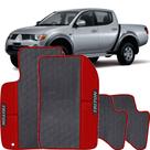 LINDO JOGO TAPETE 4 PEÇAS CARRO AUTOMOTIVO NA COR VERMELHO Mitsubishi L200 Triton 2005 a 2012 TODO