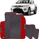 LINDO JOGO TAPETE 4 PEÇAS CARRO AUTOMOTIVO NA COR VERMELHO Mitsubishi L200 Triton 2013 a 2018 TOD
