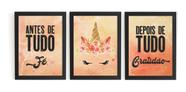 Lindo Kit 3 Quadros Grandes Decoração Sala Cozinha Casa