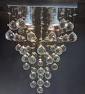 Lindo Lustre Com Base de Inox 30x30cm, Cristais Legítimos Com Altura de 50cm Para Quarto ,Sala