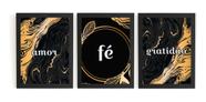 Lindo Mosaico 3 Quadros Para Sala Quarto Amor Fé E Gratidão Lindo Mosaico 3 Quadros Para Sala Quarto Amor Fé E Gratidão