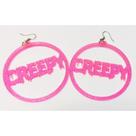 lindo Par de brincos creepy rosa fluorescente leves e resistentes exclusividade