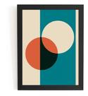 Lindo Quadro Arte Geometrica Sol E Lua Sobrepostos 44x32cm