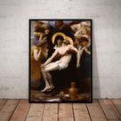 Lindo Quadro Decorativo Arte Sacra Pintura Por William Bougu