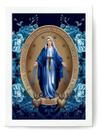 Lindo Quadro Nossa Senhora Medalha Milagrosa Moldura Branca Lindo Quadro Nossa Senhora Medalha Milagrosa Moldura Branca