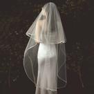 Lindo Véu Cetim Noiva Branco Curto Mantilha Casamento V46