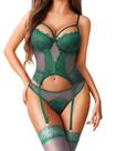 Lingerie Avidlove Lace Babydoll, macacão, espartilho verde