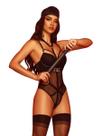 Lingerie Body em Tule Bojo com Aro + Quepe e Meia
