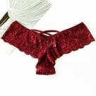 Lingerie Calcinha Tanga com Rendas Bordadas e Laços