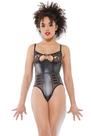 Lingerie Coquette Crotchless Teddy preta OSXL