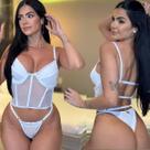 Lingerie Cropped Tule Calcinha Fio Com Regulagem Sensual Sexy Transparente