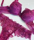 Lingerie de renda e tule cor roxo