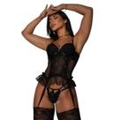 Lingerie Espartilho Arrastão Luxo Sexy Com Bojo Confortável + Cinta Ligas e Meias Lingerie Espartilho Arrastão Luxo Sexy Com Bojo Confortável + Cinta Ligas e Meias
