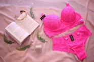 Lingerie Malu pink renda Lingerie Malu pink renda