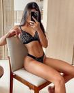 Lingerie Meise Preto Conjunto Sem Bojo Renda Exclusiva Sutiã Microfibra Alças Trabalhadas Base Elástica Calcinha Semi Fio