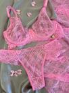lingerie rosa renda