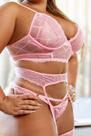 Lingerie s/ bojo com ligas e tanga com frase