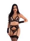 Lingerie Sex Amante de Luxo Conjunto Renda Sedutora + Meia - Garota V.