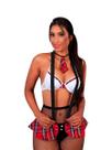 Lingerie Sex Colegial Completa Estudante Com Bojo + Meia Arrastão
