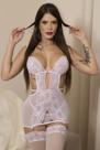 Lingerie Sexy Noiva Nupcias Lingerie Sensual Luxo com Ligas Meias e Véu