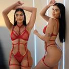 Lingerie Sexy Tiras Sem Bojo Calcinha Fio Dental Sensual
