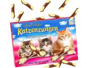 Língua de Gato Katzenzungen Chocolate ao Leite e Branco - Importado