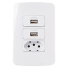 Linha B3 Conj 42 Dupla Tomada Usb 1a + Tomada 10a 250v