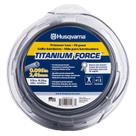 Linha de corte de cordas em bobina Husqvarna Titanium Force de 0,095 polegadas e 140 pés, linha de comedor de ervas daninhas de copolímero de nível profissional com cortador, 639005102