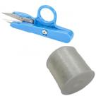 Linha De Nylon Para Pulseita, colar, Bijuteria, artesanato em Geral Transparente 94 Metros com tesoura cabo de plastico Linha De Nylon Para Pulseita, colar, Bijuteria, artesanato em Geral Transparente 94 Metros com tesoura cabo de plastico