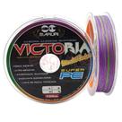 Linha de pesca multifilamento trançada pe victoria x8 multicolor com 100m