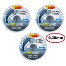 Linha MX Pesca MX Line Mono 300 Metros Interligados Transparente 0.20mm 5,30kg