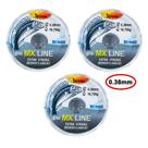 Linha MX Pesca MX Line Mono 300 Metros Interligados Transparente 0.38mm 16,70kg
