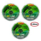Linha MX Pesca MX Line Mono 300 Metros Interligados Transparente 0.50mm 32,83kg