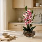Linha Orquídea Luxo Realista Decoração Moderna Sofisticada Resistente Flor Artificial Escritorio Linha Orquídea Luxo Realista Decoração Moderna Sofisticada Resistente Flor Artificial Escritorio