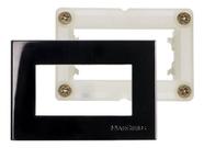 Linha Sleek Conjunto Placa P/ Móvel Ebony Preto C/ Suporte