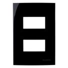 Linha Sleek Ebony 4x2 Placa p/ 2 Módulos Horizontais
