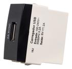 Linha Sleek Ebony Módulo Tomada Carregador Usb 2a
