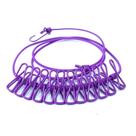 Linha Varal De Roupa De Secagem Multifuncional De 180cm Com 12 Clipes Roxo