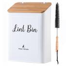 Lint Bin SUBEKYU Magnético de Metal montado na parede com tampa branca Lint Bin SUBEKYU Magnético de Metal montado na parede com tampa branca