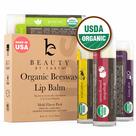 Lip Balm Beauty by Earth Organic, pacote com 4 unidades para mulheres