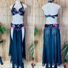 Liquidação Dança do Ventre Traje Bordado Completo - M-42 - Pronta Entrega - TPCL-591 Liquidação Dança do Ventre Traje Bordado Completo - M-42 - Pronta Entrega - TPCL-591