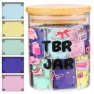 Lista para leitura do TBR Jar Bayelove com 100 notas coloridas