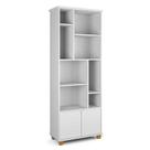 Livreiro Estante Multiuso 2 Portas 8 Nichos 71x185x35 Taurus Patrimar Brancco